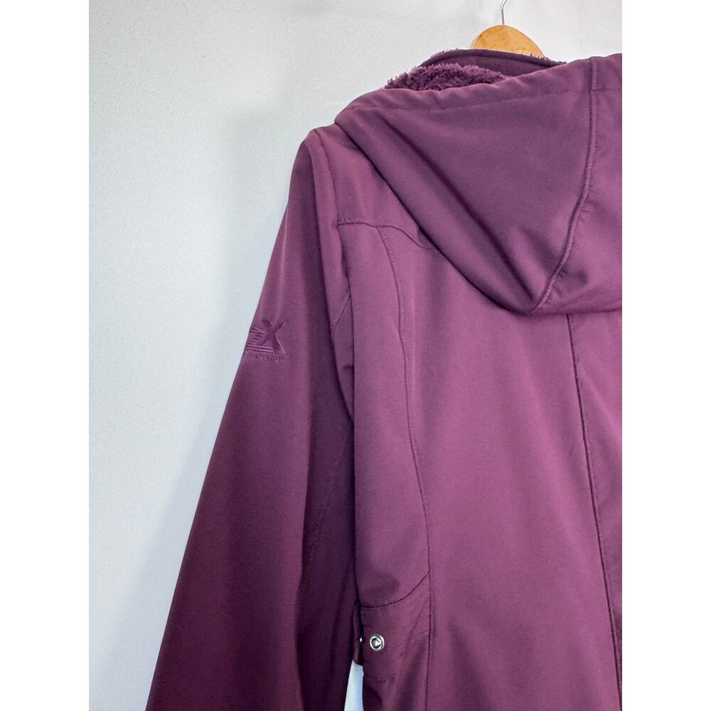 ZeroXposur Women's Softshell Jacket XL Purple Faux Fur Lined Hooded Winter - Picture 7 of 11